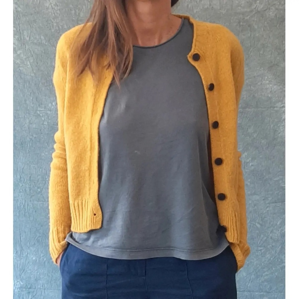 Women's Yellow Cardigan Sweater